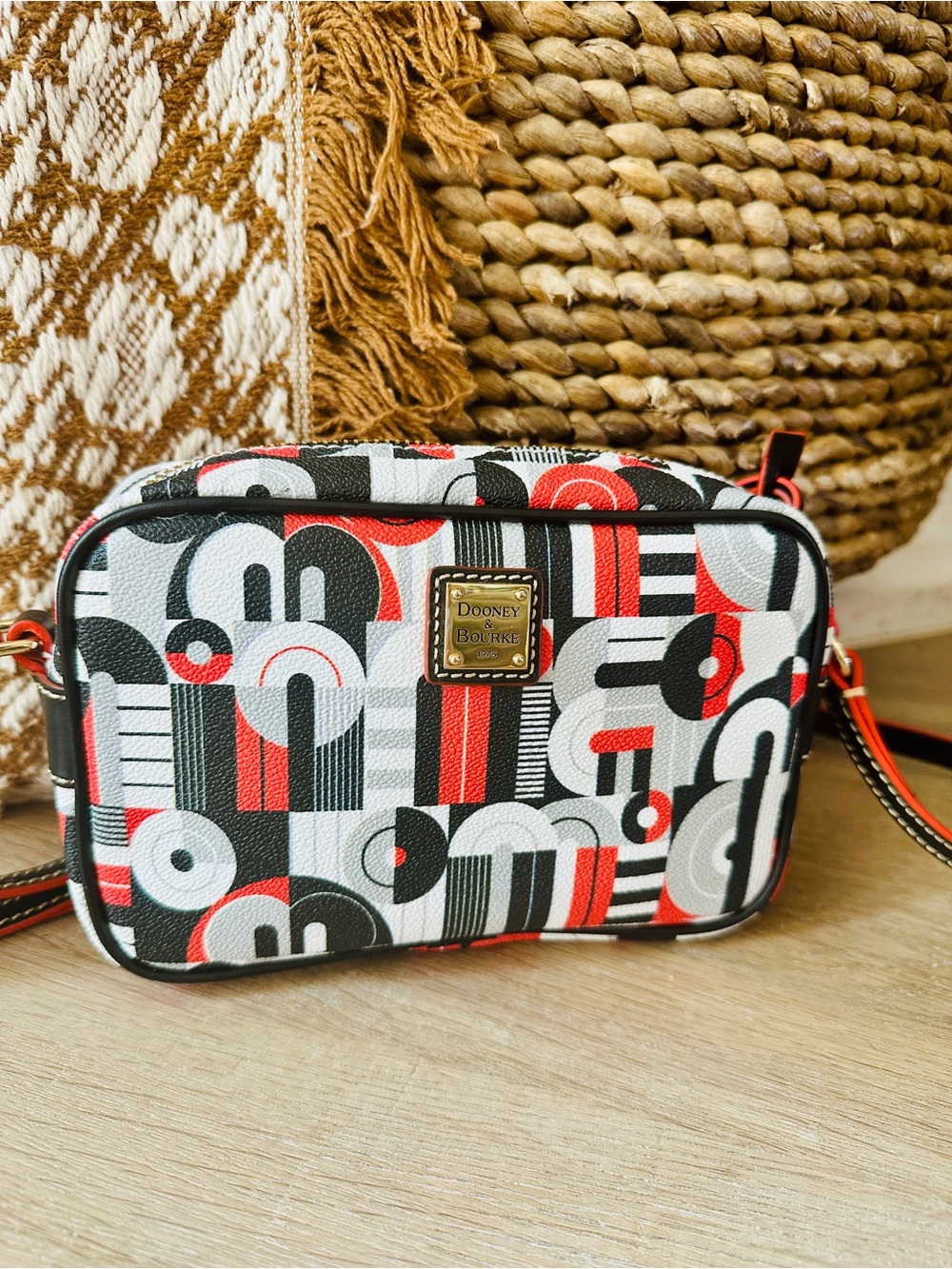 Disney Dooney & Bourke Mickey and Minnie Mouse Geometric Camera Bag